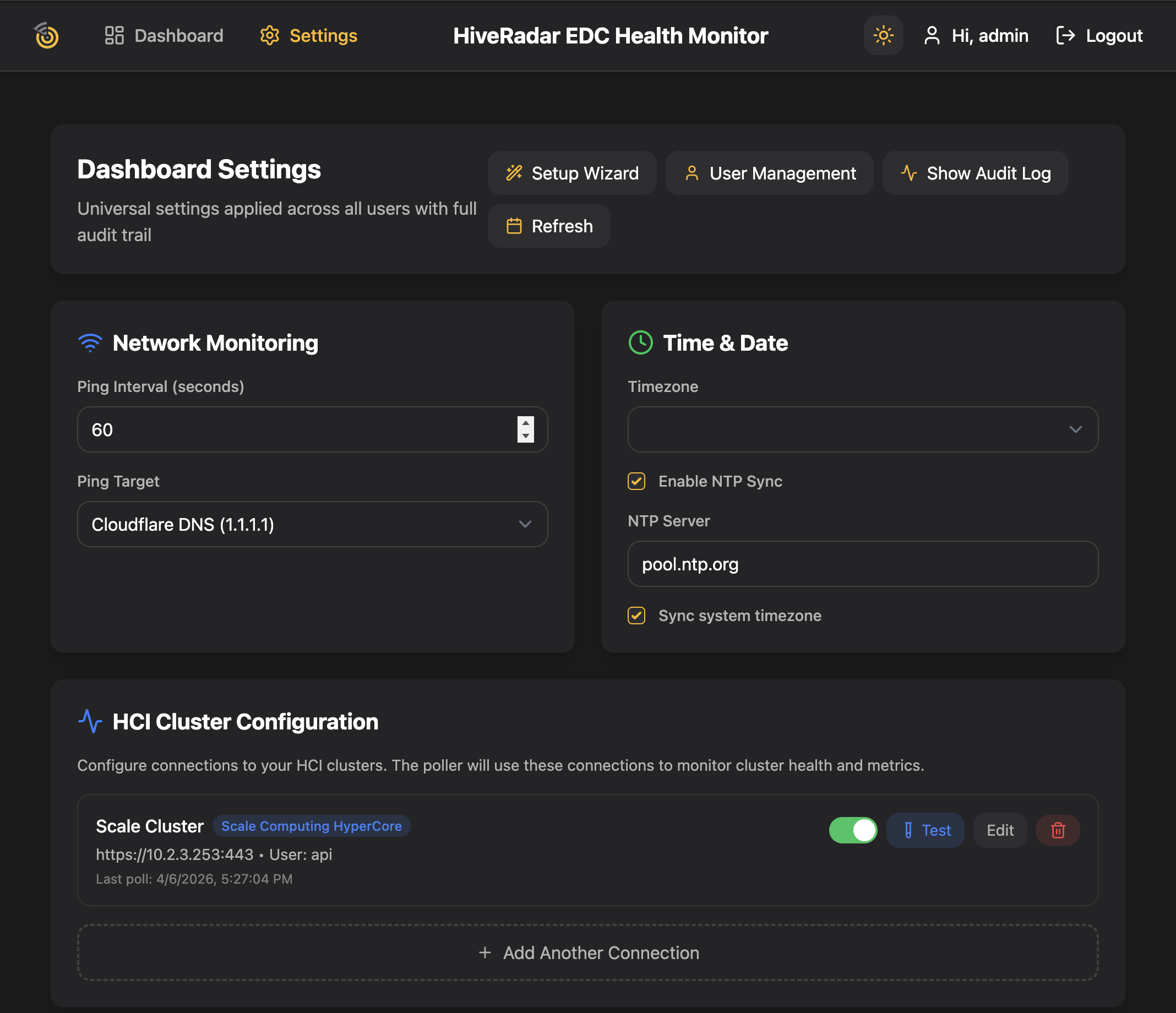Settings Page